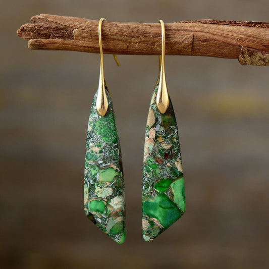Imperial Jasper Zeya Earrings - Green