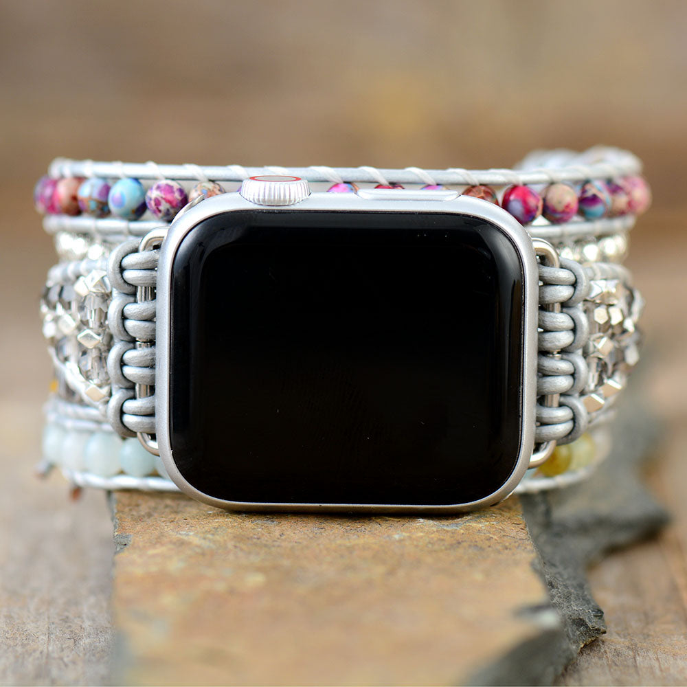 Amazonite & Hematite Tibetan Apple Watch Band