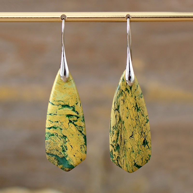 Natural Jasper Stones Desert Earrings 01