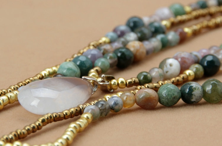 Indian Onyx Teardrop Necklace