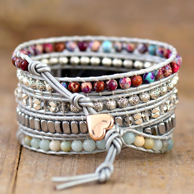 Amazonite & Hematite Tibetan Apple Watch Band