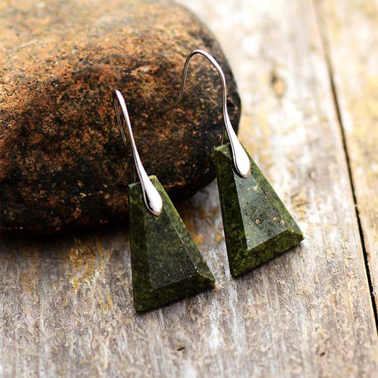 Jasper Trapezoid Drop Earrings
