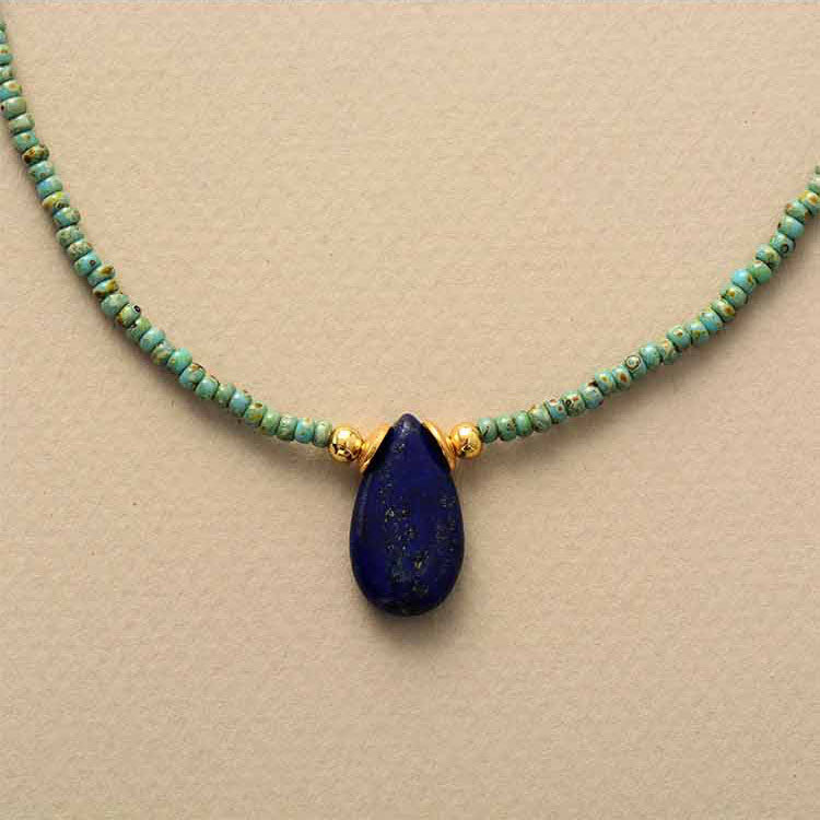 Seed Beads Teardrop Choker Necklace