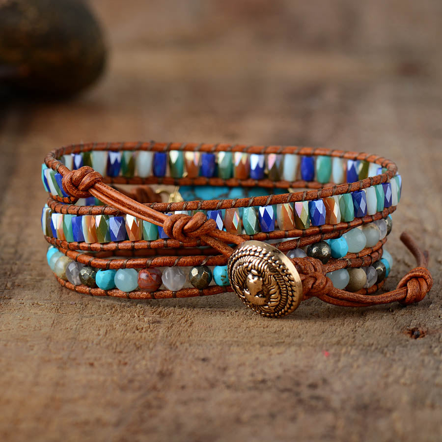 Sehaya Gold Line Turquoise Bracelet Image 02
