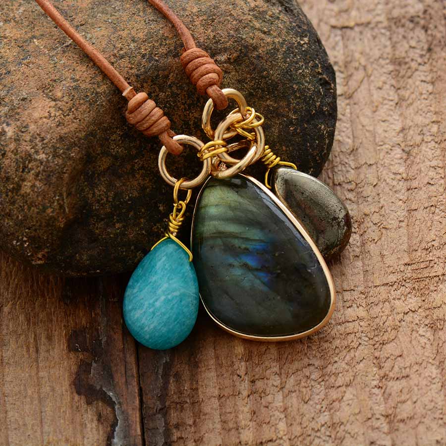 Labradorite & Amazonite Boho Necklace