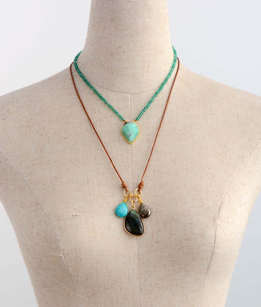 Labradorite & Amazonite Boho Necklace