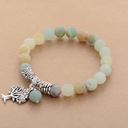 Tree of Life Amazonite Charm Bracelet