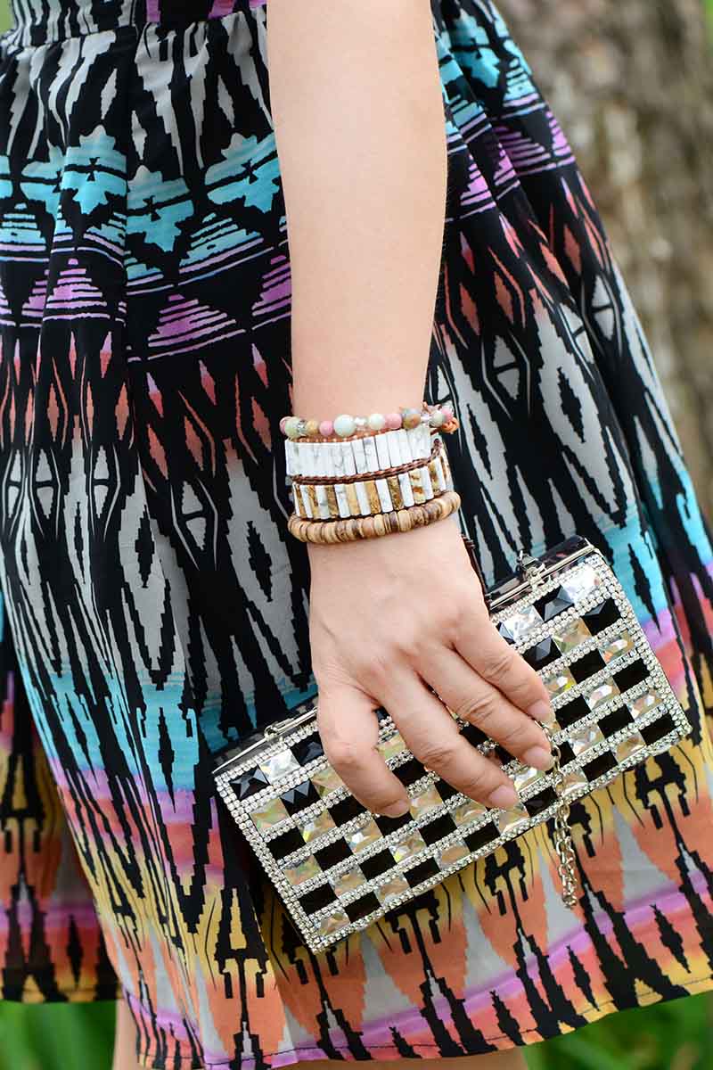 Howlite & Jasper Tube Beads Bracelet