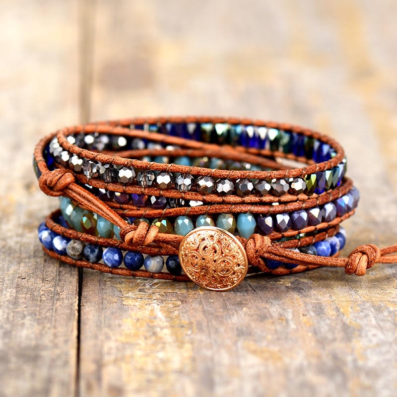 Sehaya Lapis Lazuli Statement Wrap Bracelet Image 04