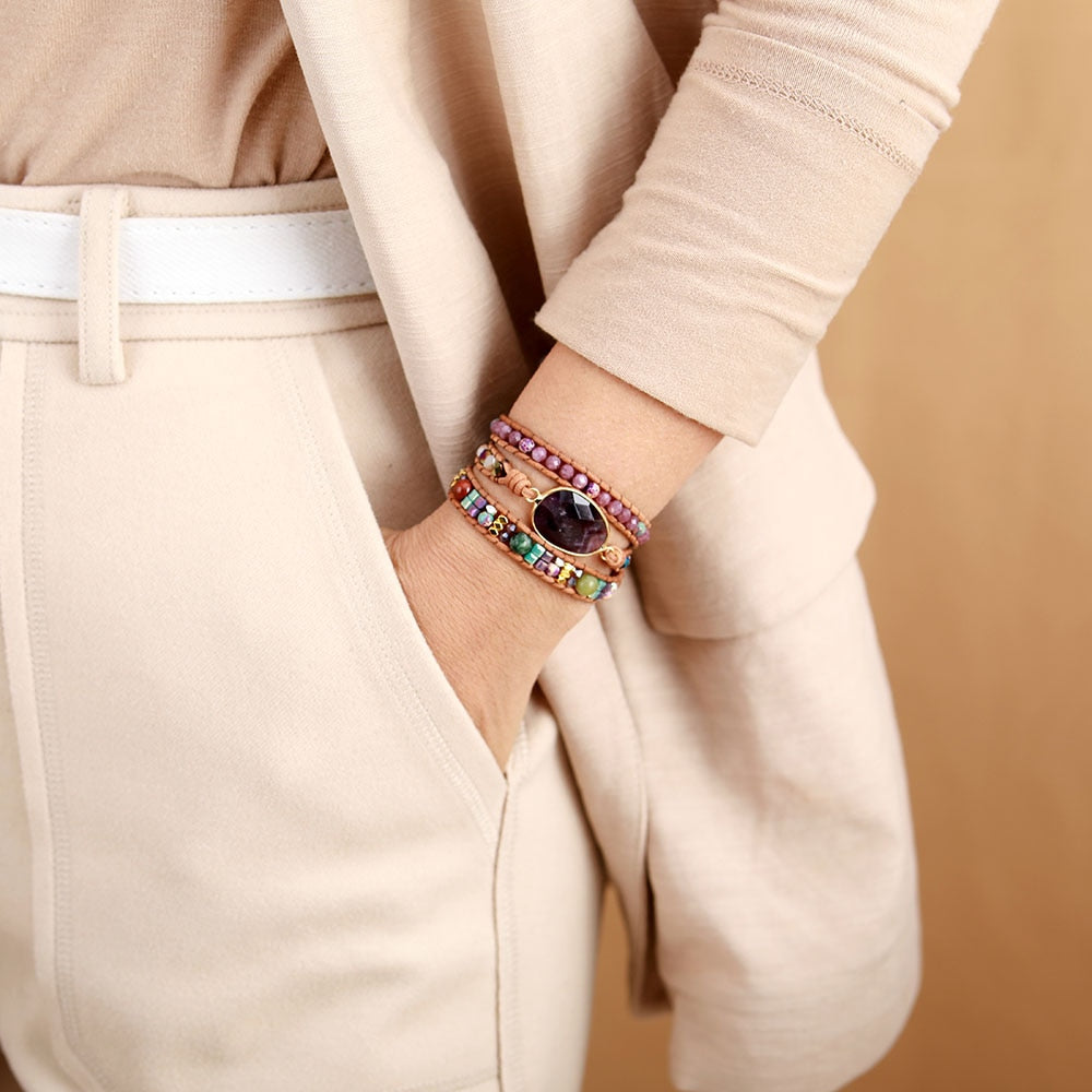 Sehaya Amethyst Crystal Statement Bracelet 04