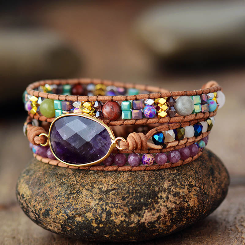 Sehaya Amethyst Crystal Statement Bracelet 03