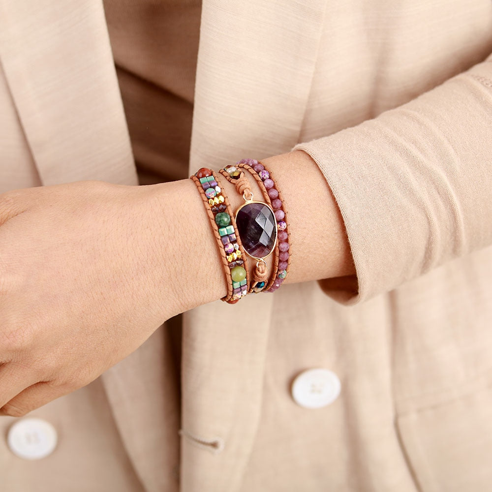 Sehaya Amethyst Crystal Statement Bracelet 06