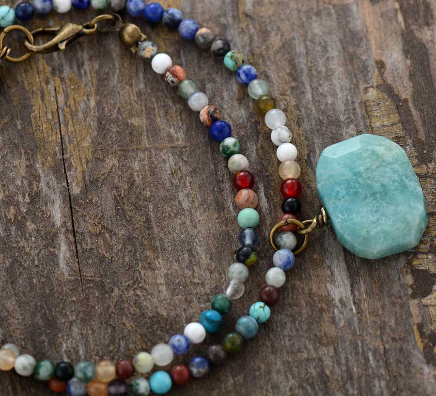Amazonite Geometric Choker Necklace