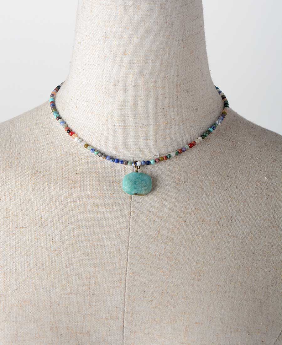 Amazonite Geometric Choker Necklace