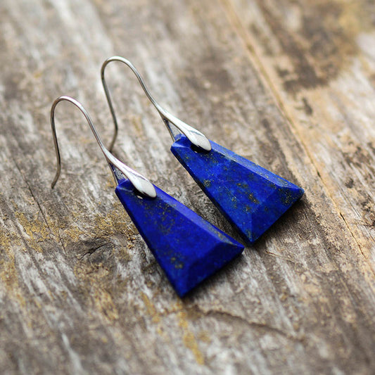 Lapis Lazuli Trapezoid Drop Earrings