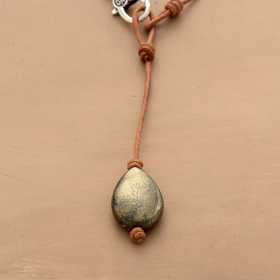 Pyrite Stone Choker Necklace