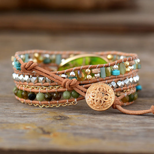 Green Imperial Jasper Wrap Bracelet