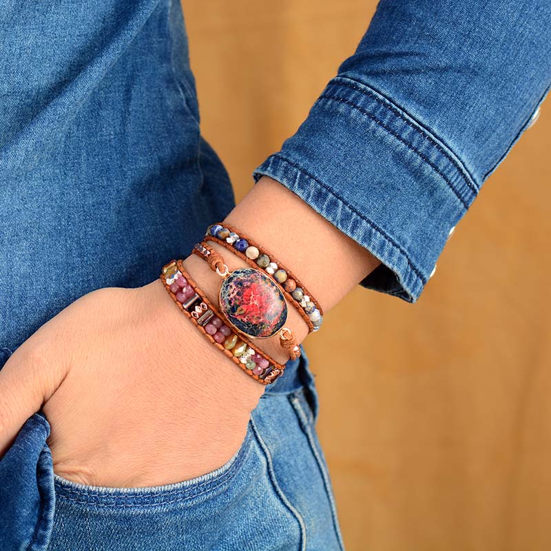 Tourmaline Jasper Statement Bracelet