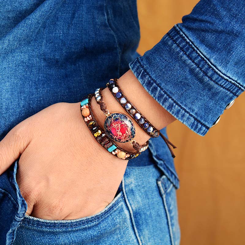 Tourmaline Jasper Statement Bracelet