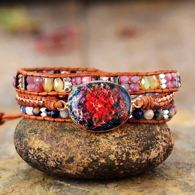 Tourmaline Jasper Statement Bracelet
