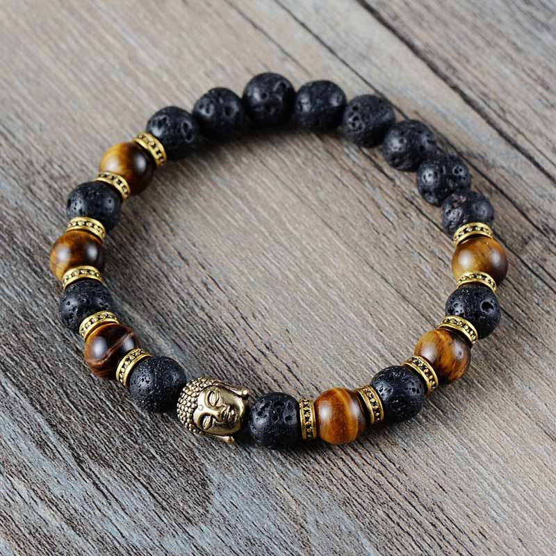 Sehaya Tiger Eye Lava Stone Buddha Bracelet 02