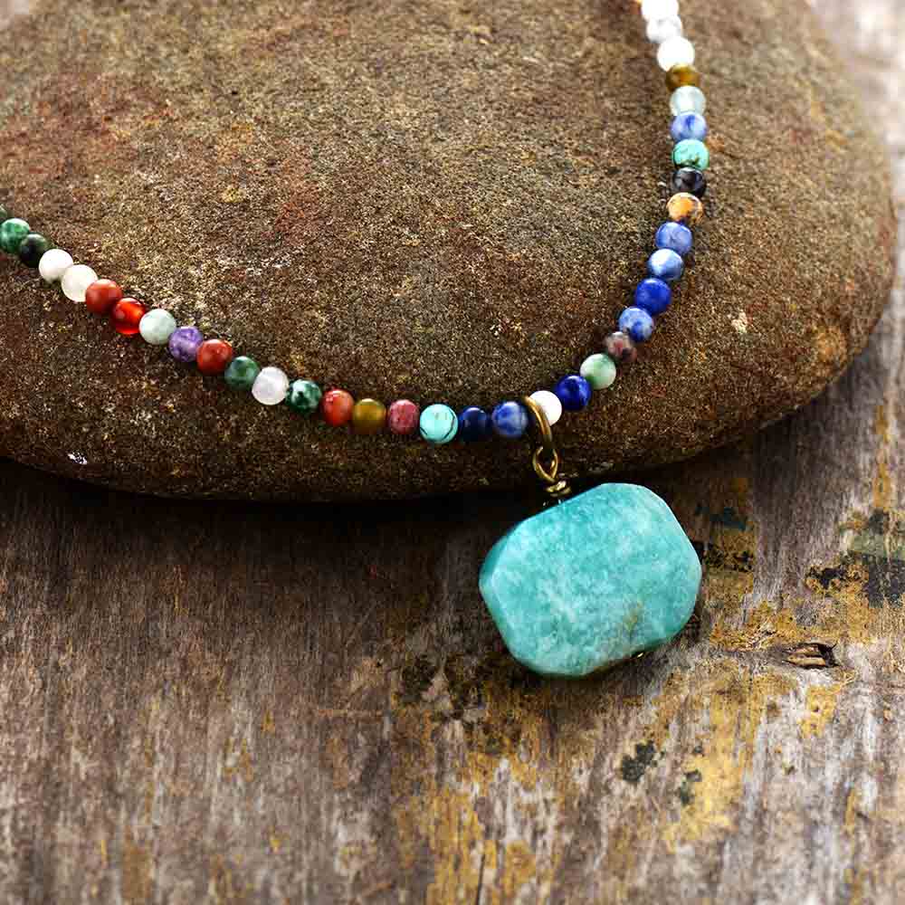 Amazonite Geometric Choker Necklace