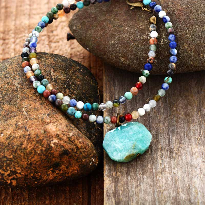 Amazonite Geometric Choker Necklace
