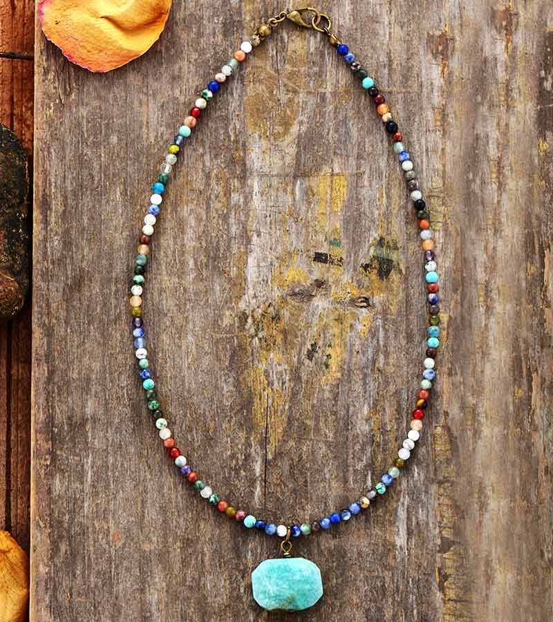 Amazonite Geometric Choker Necklace