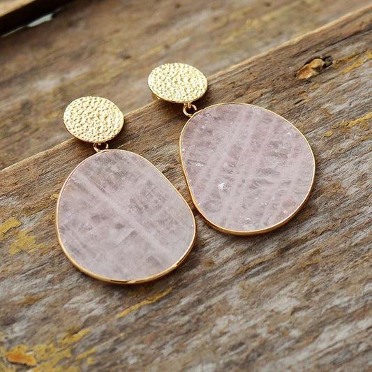 Rose Quartz Dangle Earrings