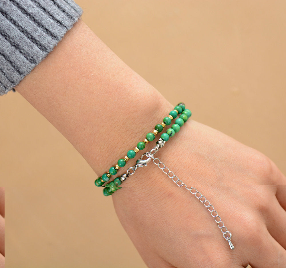 Green Turquoise Gold Choker Necklace