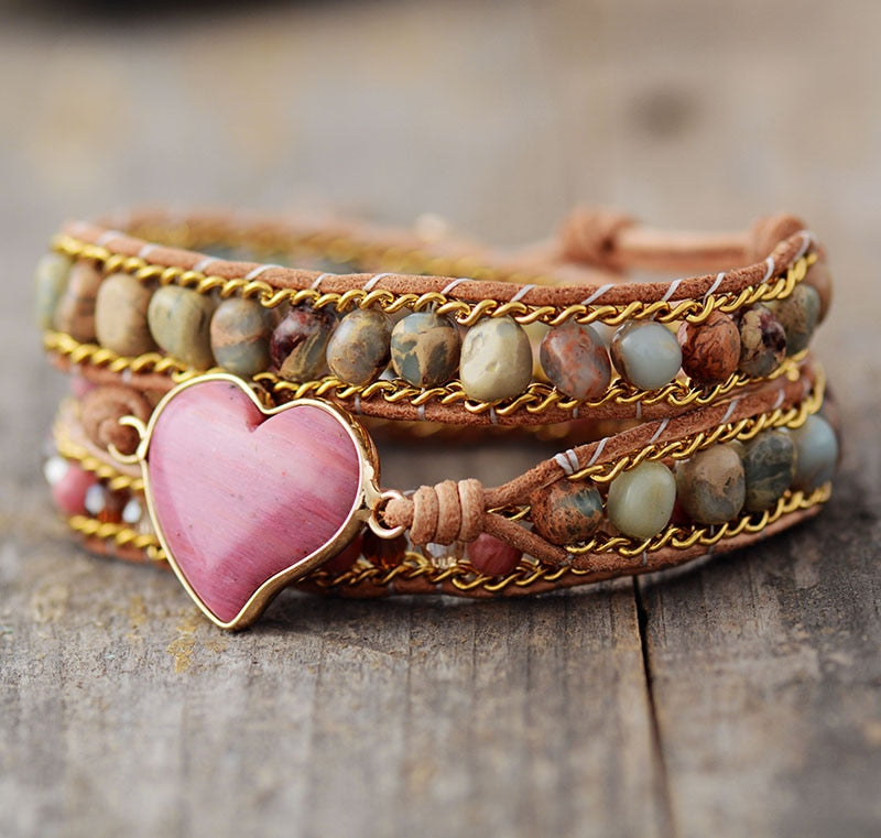Sehaya Rhodonite Heart Bracelet 04