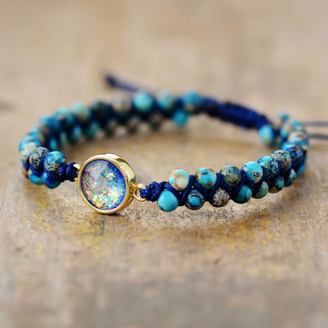Braided Imperial Jasper Opal Bracelet