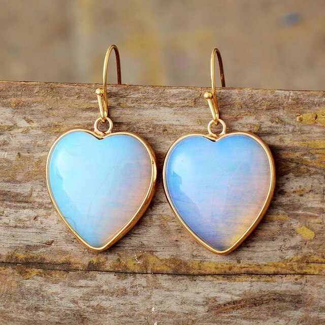 Amazonite Heart Necklace & Earrings Set
