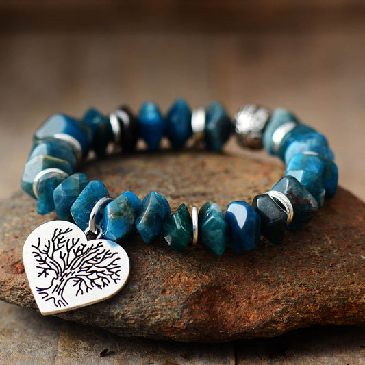 Sehaya Tree of Life Apatite Stretch Bracelet 02