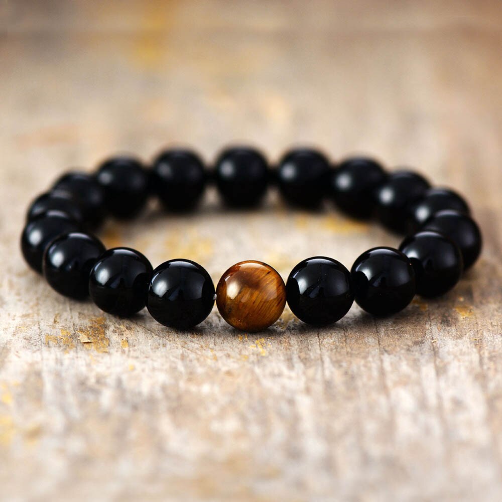 Black Obsidian Tiger Eye Bracelet1