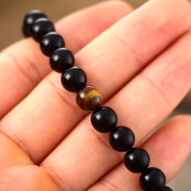 Sehaya Black Obsidian & Tiger Eye Bracelet 06