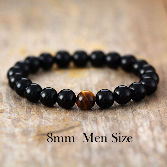 Sehaya Black Obsidian & Tiger Eye Bracelet 10