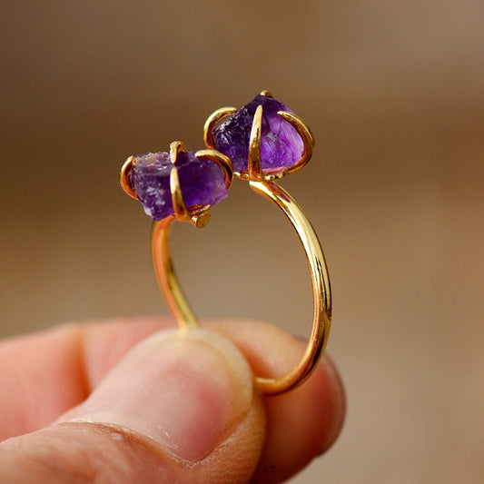 Amethyst Rough Stone Ring