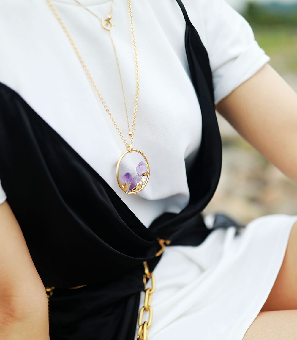 Amethyst Rough Stone Necklace