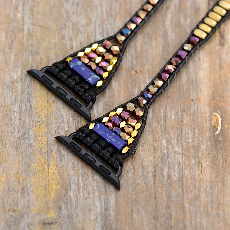 Black Labradorite & Lava Apple Watch Band