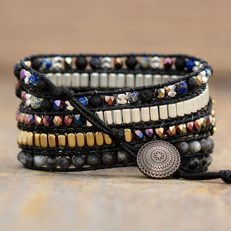 Black Labradorite & Lava Apple Watch Band