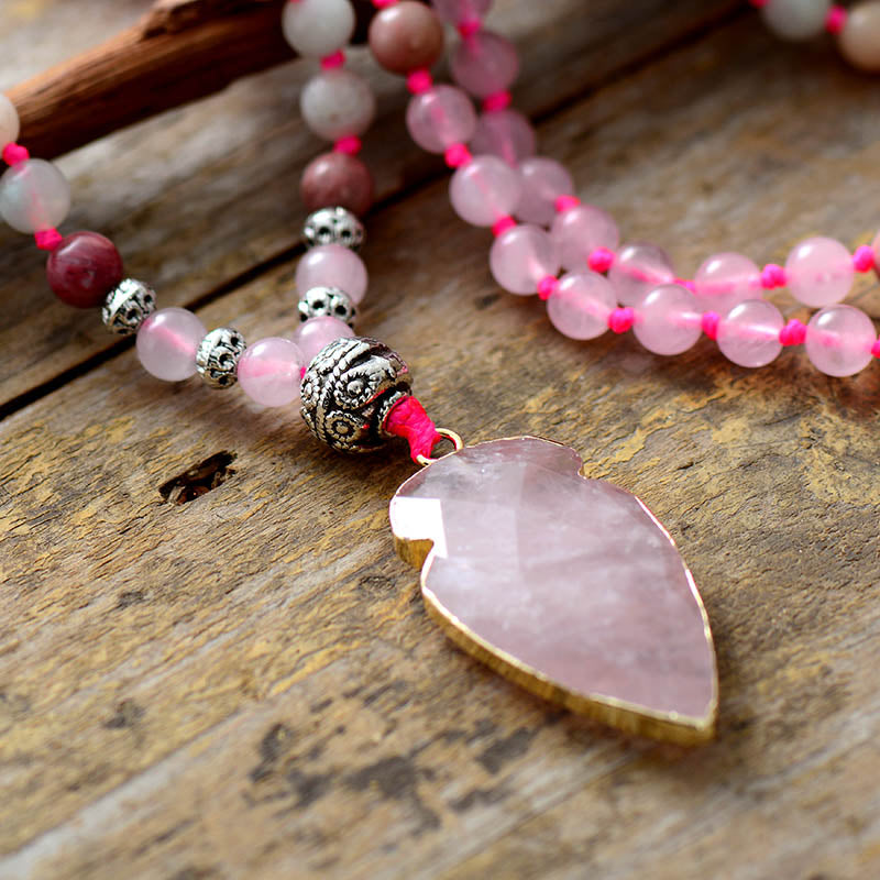 Fine Arrowhead Rose Quartz Premium Necklace