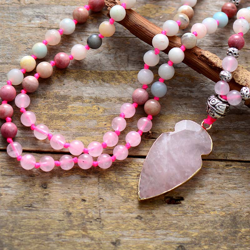 Fine Arrowhead Rose Quartz Premium Necklace