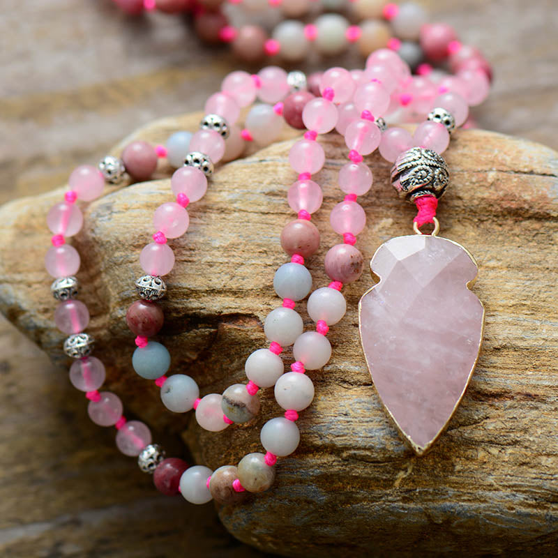 Fine Arrowhead Rose Quartz Premium Necklace