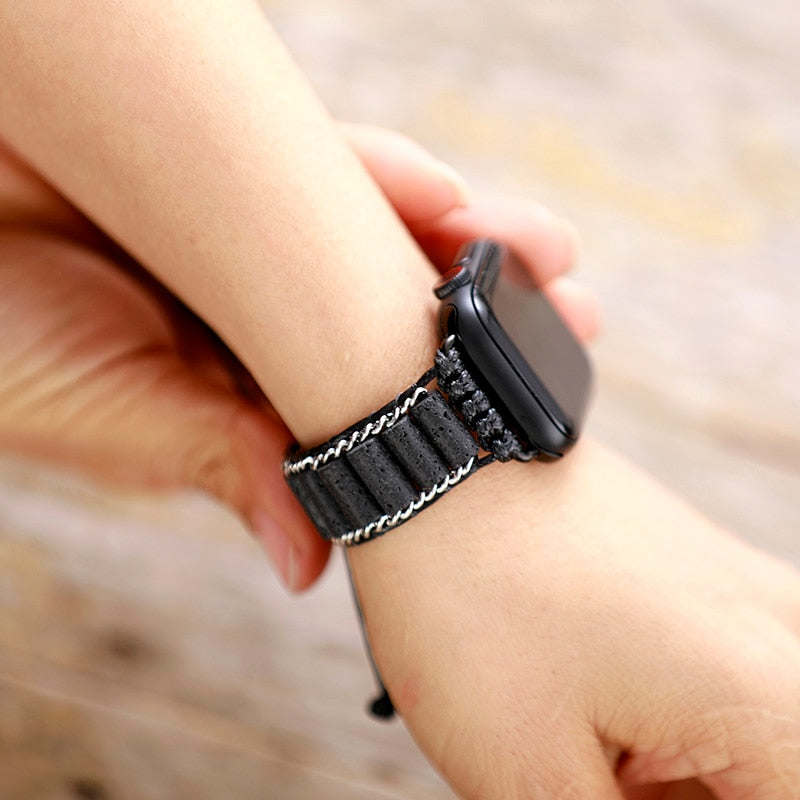 Sehaya Black Lava Apple Watch Band 02