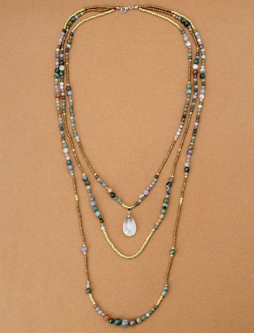 Indian Onyx Teardrop Necklace