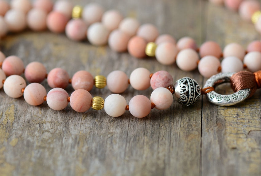 Pink Aventurine Vintage Tassel Necklace