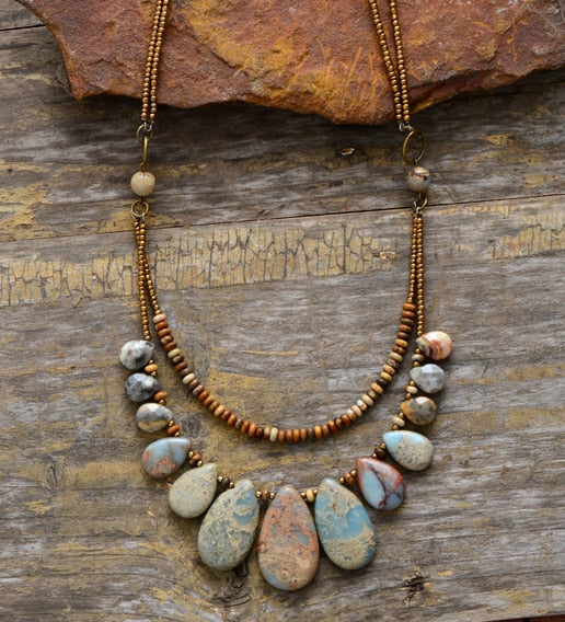 Sehaya Jasper Teardrop Necklace 03