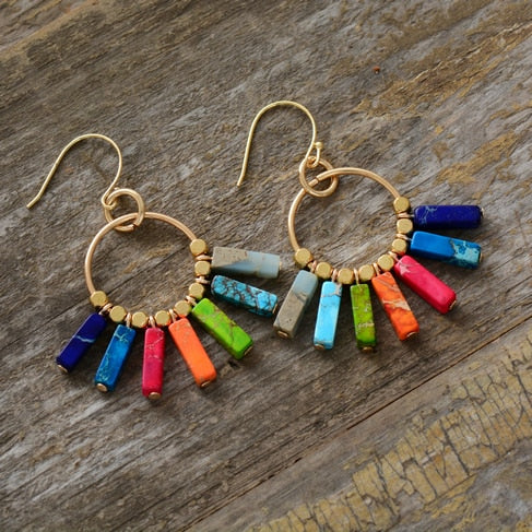 Chakra Earrings Handmade Natural Stone Chakra Earrings – Sehaya