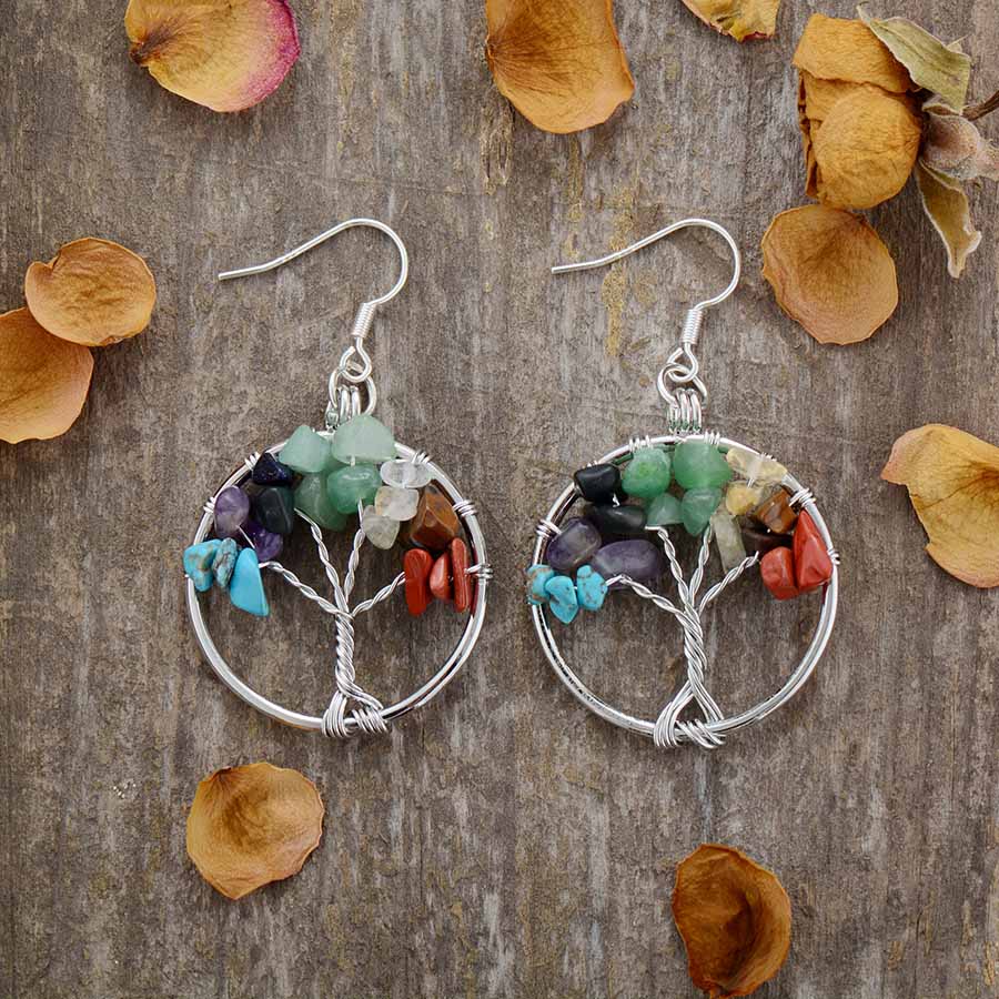 Sehaya Tree of Life Chakra Earrings 01